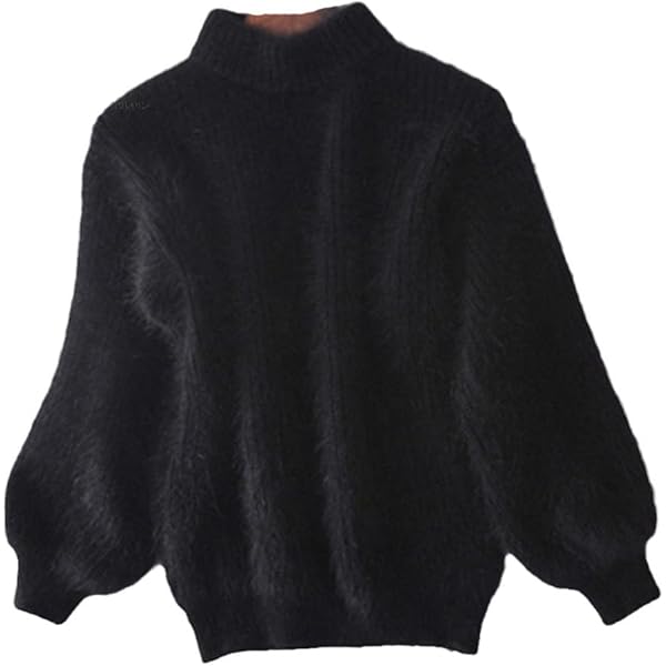 Angora Sweater Women Angora Loose Warm Sweater Crewneck Knit